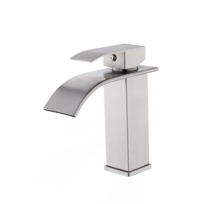 Single Handle Bathroom Faucet Lavatory Faucet Stainless Steel Single Hole-TP, Brushed Nickel