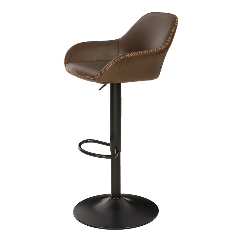 Winfield Swivel Upholstered Adjustable Height Counter Stool with Metal Frame, Chestnut