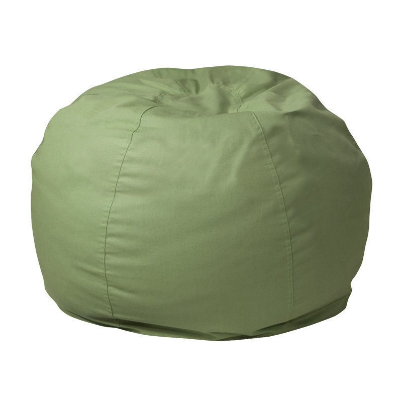 Fauteuil à billes en coton Classic, Petit, Sergé de coton vert