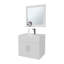 Ensemble de meuble-lavabo flottant avec lavabo, armoire à deux portes et miroir Slater, blanc