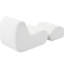 Chaise d'appoint avec - Design ergonomique pour le confort. Courbé, minimaliste, mousse. Tracas - Configuration. Revêtement beige. L 29 po x P 44,14 po x H 27 po. Idéal pour un usage résidentiel, élégant, confortable et moderne. Conception courbée.-118282359