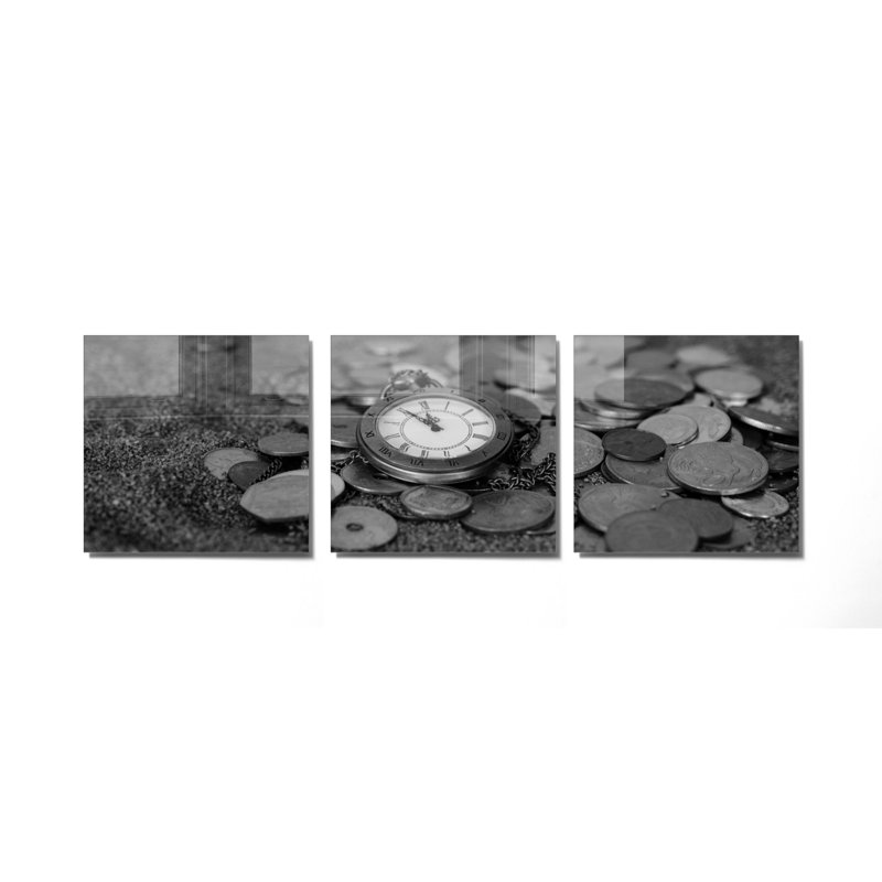 3 Piece No Frame Print on Glass, 40cm H x 40cm W x 0.4cm D
