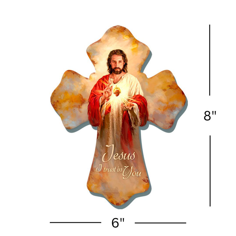 Croix en bois Sacred Heart