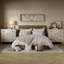 Commode 9 tiroirs, commode en bois l 94,2 po avec 12 pieds en bois massif, rangement pour garde-robe de chambre à coucher, salon, chêne beige-750005581