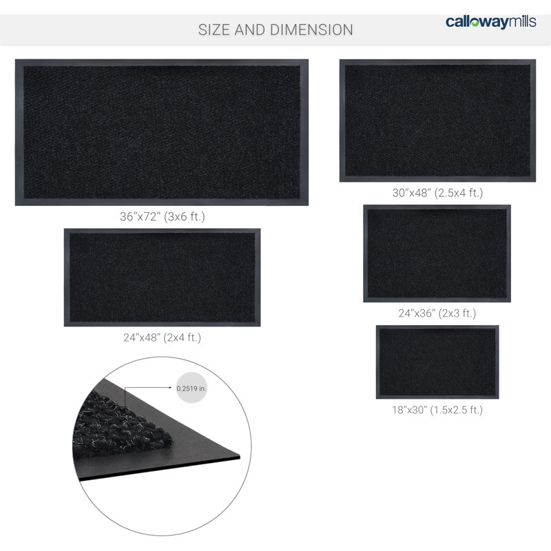Tapis d'entrée extérieur antidérapant York, L 36 po x L 72 po