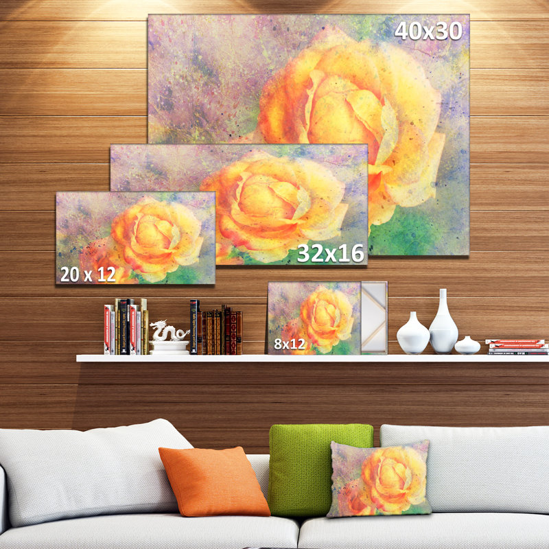 Rose - reproduction sur toile tendue, H 16 po x l 32 po