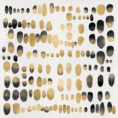 «Behar Playful Gold and Black I on Canvas» par Angela Perry, reproduction