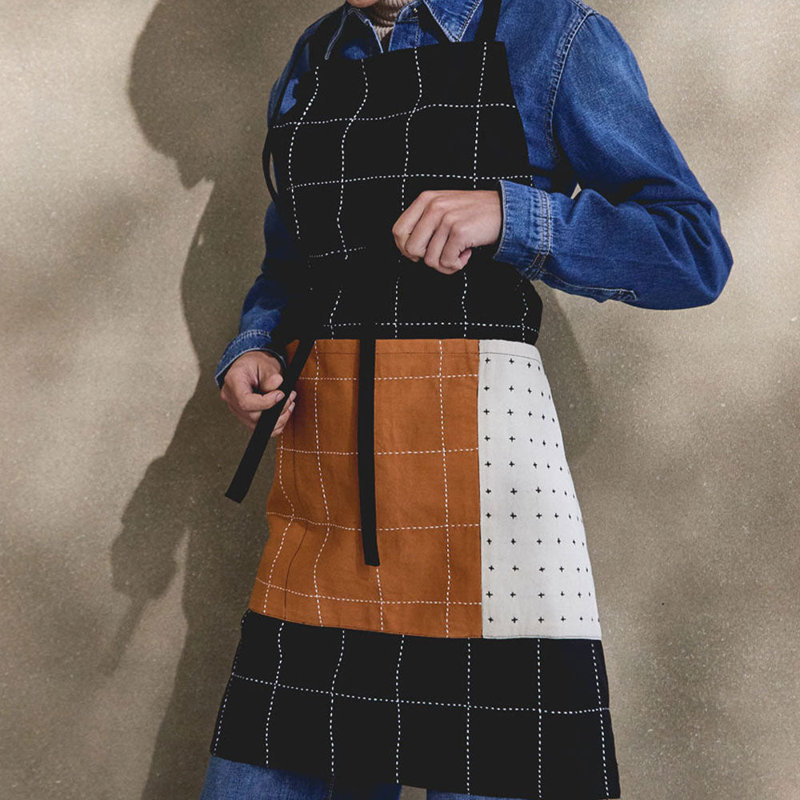 Cotton Bib Apron, Charcoal