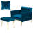 Siemon Velvet Accent Chair with Ottoman-960147848