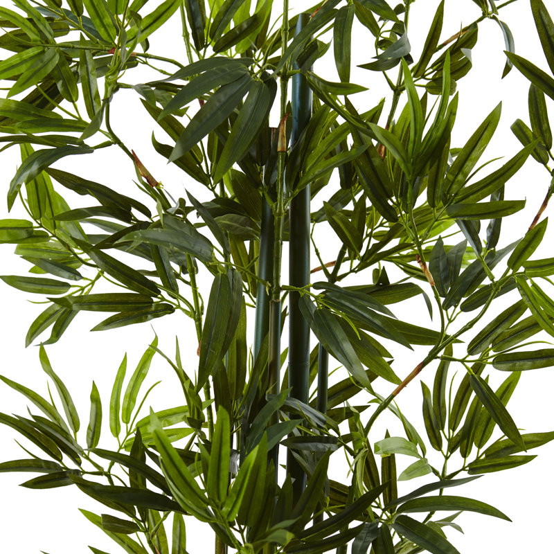 48'' Faux Bamboo Tree in Stone Planter, 40" H x 29" W x 29" D