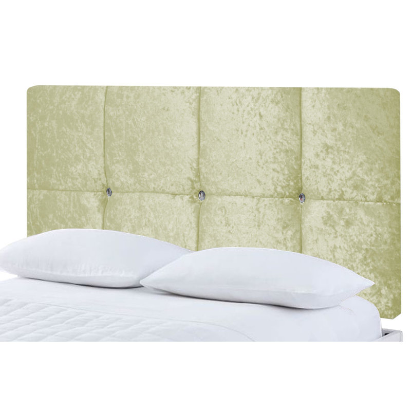 Upholstered Velvet Headboard, Super King (6'), Cream Velvet