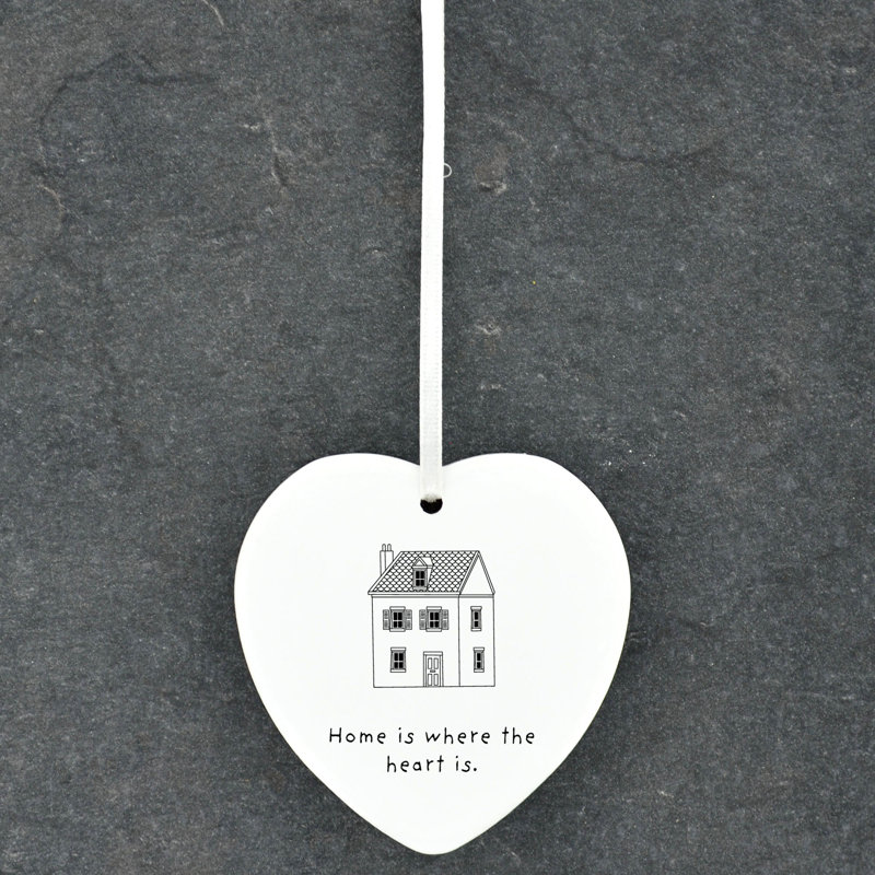 Home Is Where The Heart Is Heart Shaped Ceramic Ornament