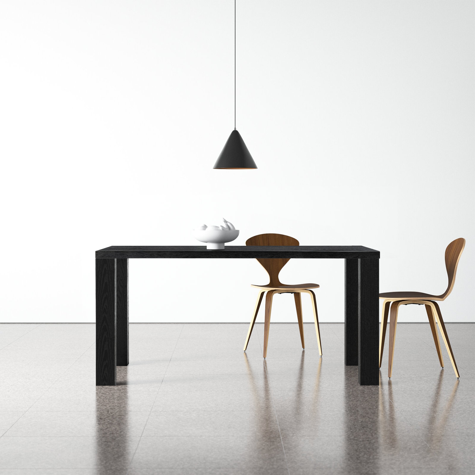 Carson Dining Table, Black, 30" H x 63" L x 35.5" W