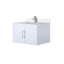 Meuble-lavabo blanc lustré 30 po X P 22 po D, dessus en quartz blanc et ensemble de robinet