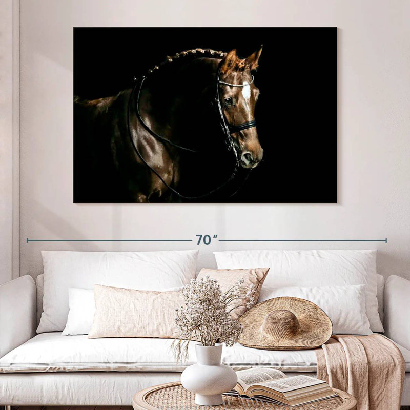 Cheval châtaignier damé, H 8 po x l 12 po