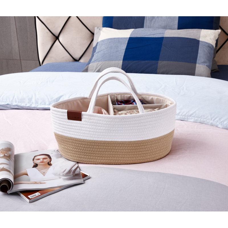 Panier en tissu Caddy Organiser, Ivoire / blanc