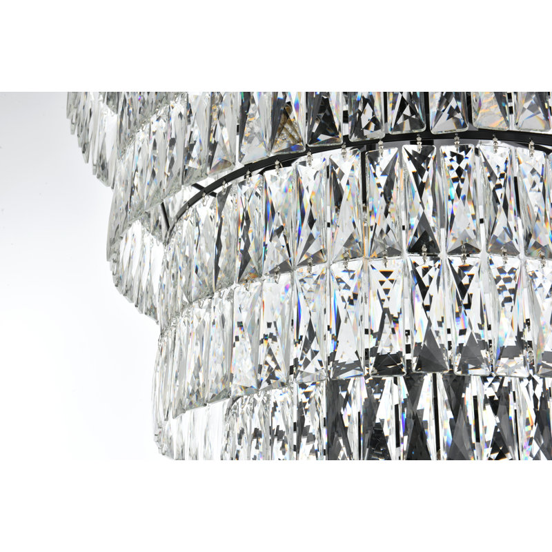 Iva 32 inch Rectangular Chandelier , Black