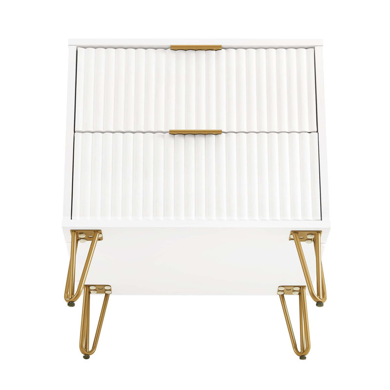 Gafita 20.07'' W Nightstand, White, Individual