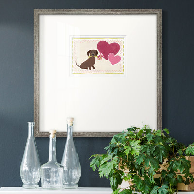 Dachshund Delight, reproduction d'art encadrée