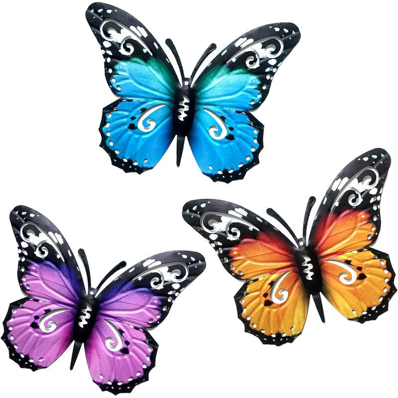 Metal Wall Decor, Blue/Yellow/Purple