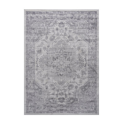2X3 Silver / Oriental Doormat Rug