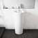 Monaco 33.44" Tall Ceramic Circular Pedestal Bathroom Sink with Overflow
