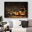Moody, crâne de sorcière effrayant, crâne de citrouille, fête, Halloween, Moody, illustrations sombres, œuvre d'art moderne-101165826-101165824
