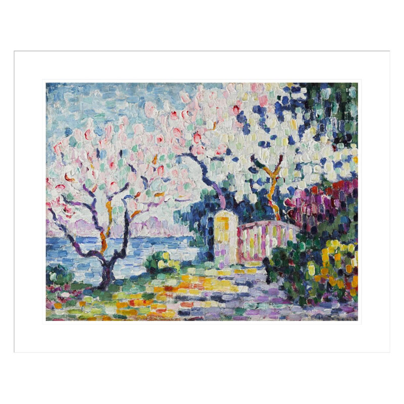 «Almond Trees in Flower» par Paul Signac - Estampe numérique encadrée, H 23,5 po x l 28,78 po