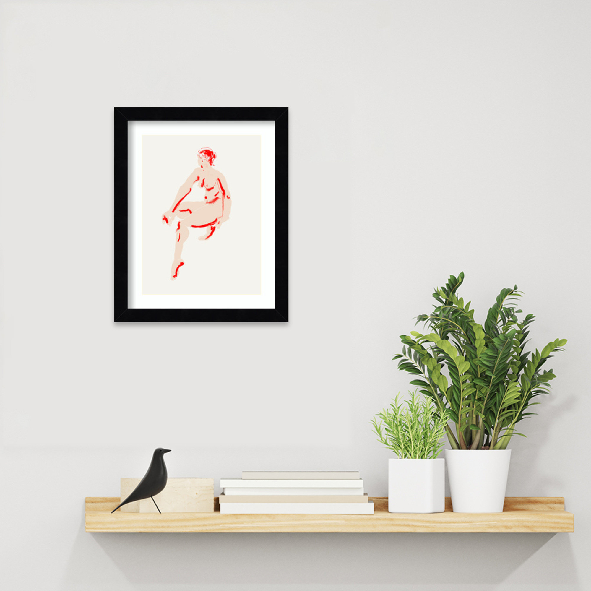 Naked Woman by Francesco Gulina Wood Framed Wall Art Print, Black, 13" H x 11" W