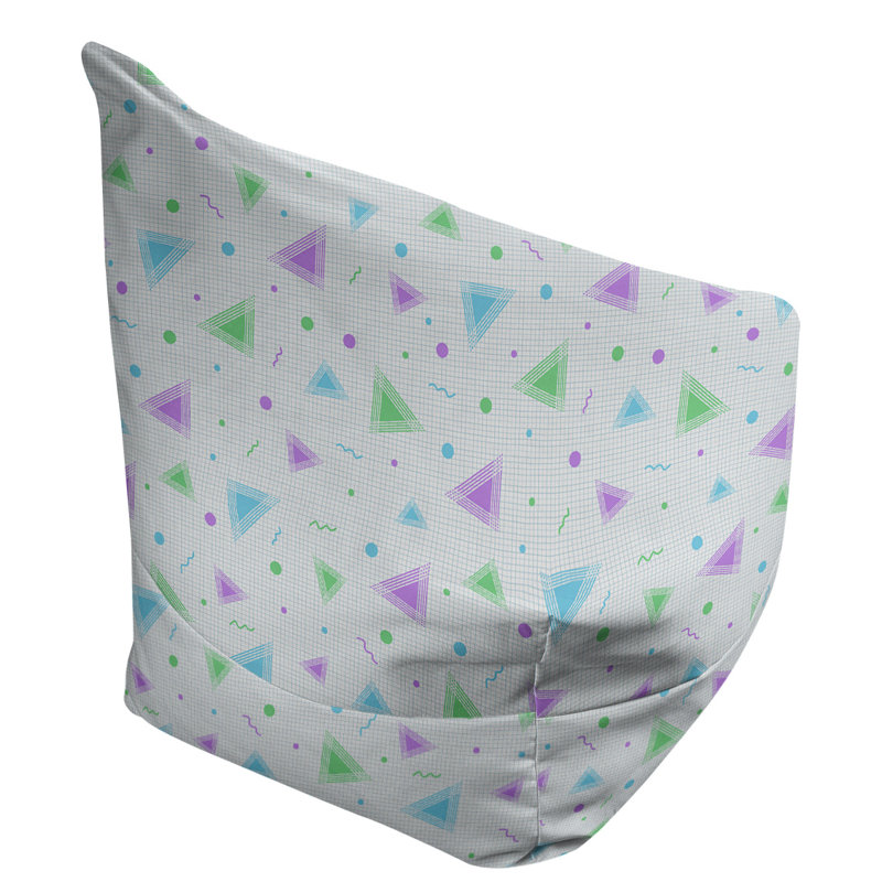 Petite chaise à sacs à billes & Leffel, H 86 po x L 27 po x P 43 po, Rembourrage poly, Gris / Rose / Vert