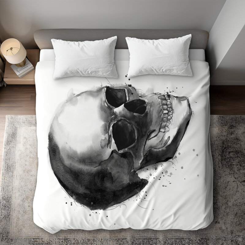 Black and White Skull Duvet Cover | Man Cave Decor Essentials