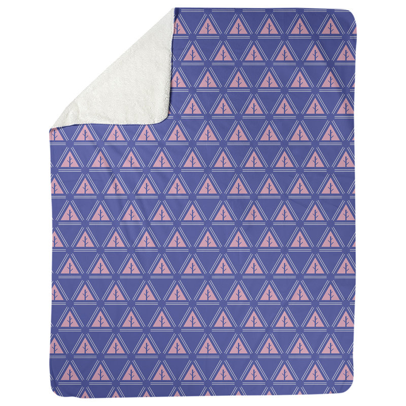 Couverture polaire minimal trees, l 50 po x L 60 po, Bleu / Rose