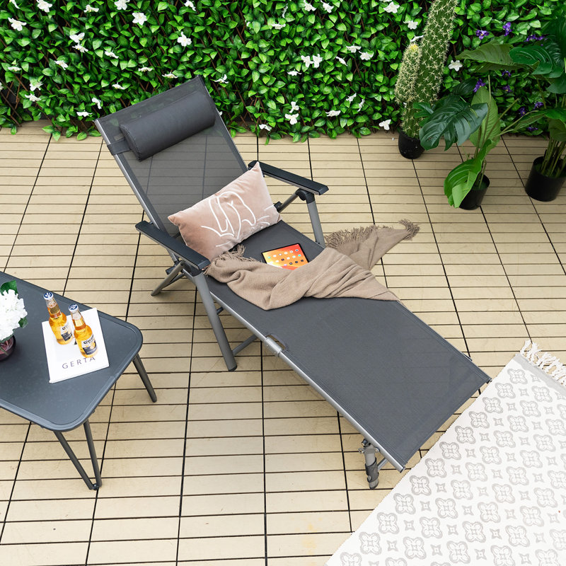 Ager Outdoor Metal Chaise Lounge