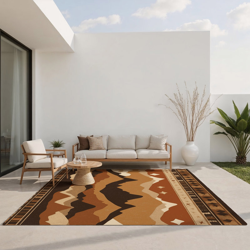Tapis intérieur et extérieur Sundown Cascade, Rectangle 4pi x 6 pi
