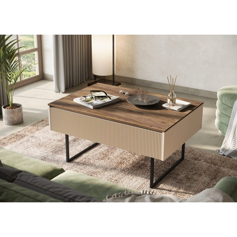 Aljo Steel Legs Coffee Table with Storage