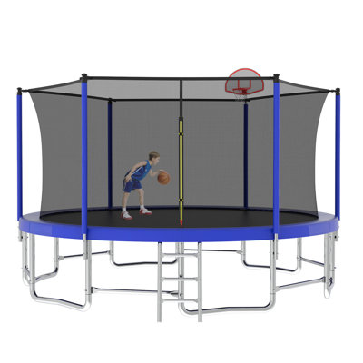 15FT For Kids Children With Safety Enclosure Net Outdoor Backyards Large Recreational Trampoline