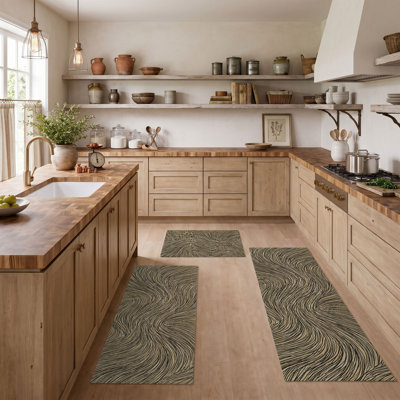 Tapis de cuisine lavables antidérapants Wavy Lines