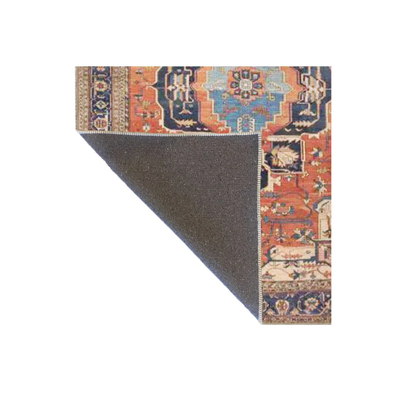 Beige Navy Blue Themed Traditional Motif Ethnic Patterned Vintage Decorative Carpet, Runner 2'6" x 6'7"
