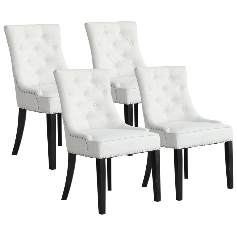 Chaise capitonnée beige rembourrée , Beige
