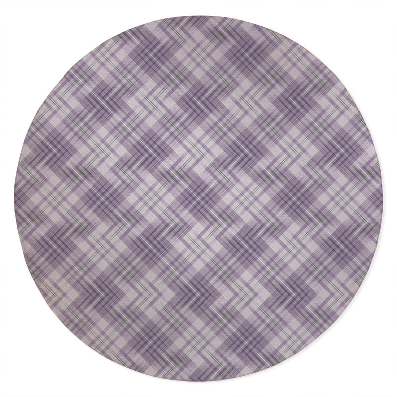 Chinny Tartan Non-Slip Outdoor Rug, Round 5'