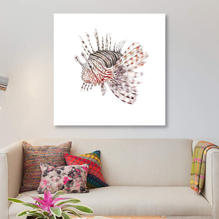 « lionfish », reproduction sur toile tendue, H 12 po x l 12 po x P 1,5 po