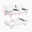 67-Inch Red Leather Multifunctional Double Folding Sofa Bed With Coffee Table For Office Use