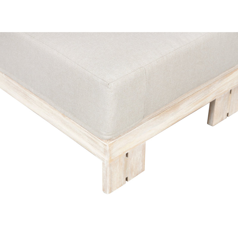 Repose-pieds d'extérieur avec coussin Sunbrella® Jaivien, Gris, Blanc