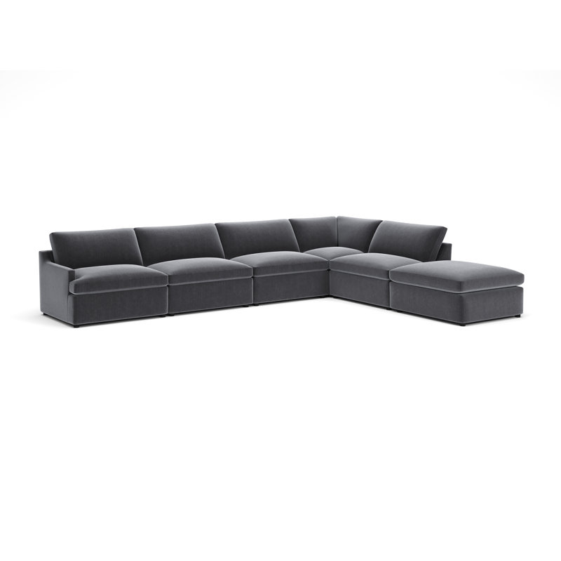 Essex Chaise Sectional, Andrew Slate Performance Chenille, Right Hand Facing