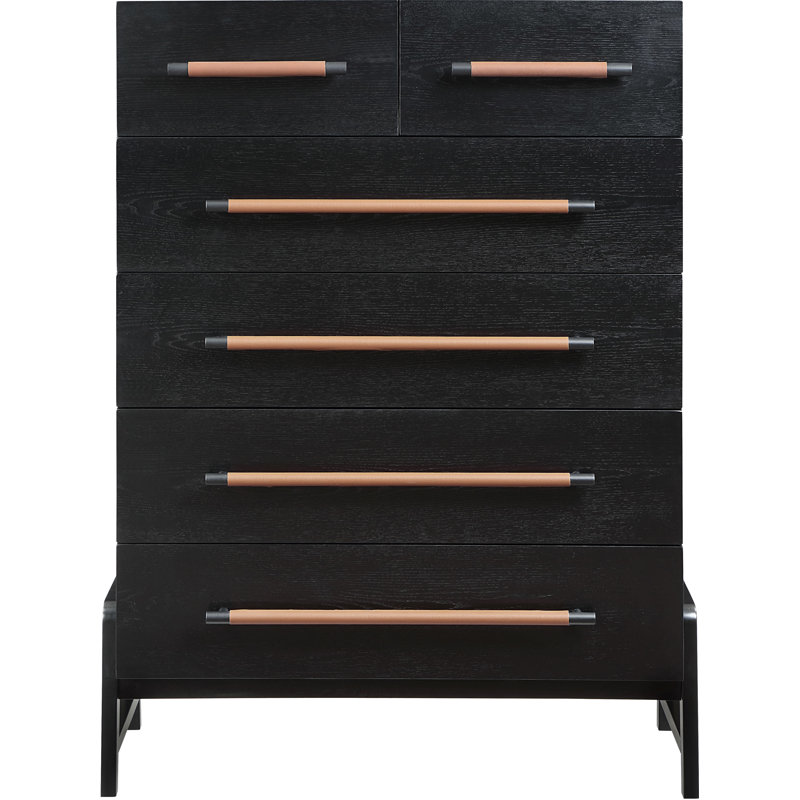 Commode 6 tiroirs Kaya, Noir