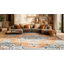 Madison Floral Area Rug In Orange / Teal-903731507