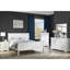 Table de chevet 2 tiroirs pour chambre à coucher, bois massif blanc, style transitionnel, anglais, poignées en laiton antique pour rangement Table de chevet contemporaine en bois blanc, tiroirs, fabrication,