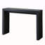 Console moderne noire avec motif nervuré