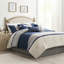 Couette King Blue - Faux daim 7 pièces, taille standard avec coussins décoratifs
