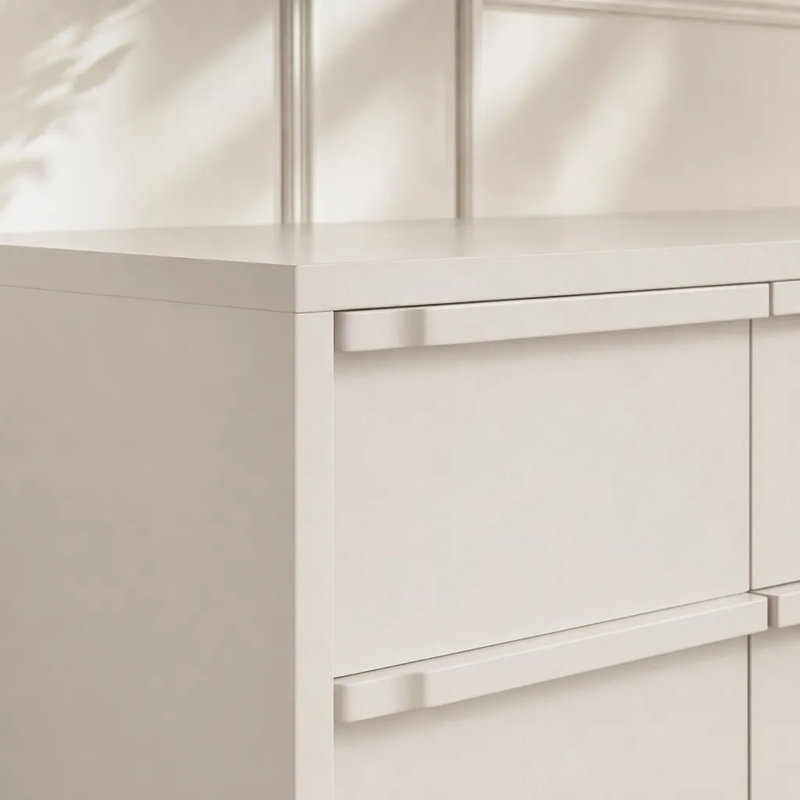 Armoire de rangement moderne avec 2 portes et 3 tiroirs, Blanc